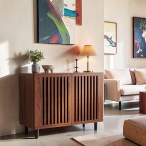 Farmhouse Buffet Cabinet Coffee Bar Sideboard Rustic Storage Credenza Console