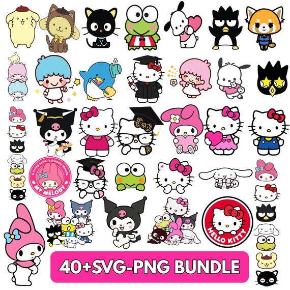 Kawaii Cat Clipart | Animal Friends PNG SVG Bundle (Digital Download