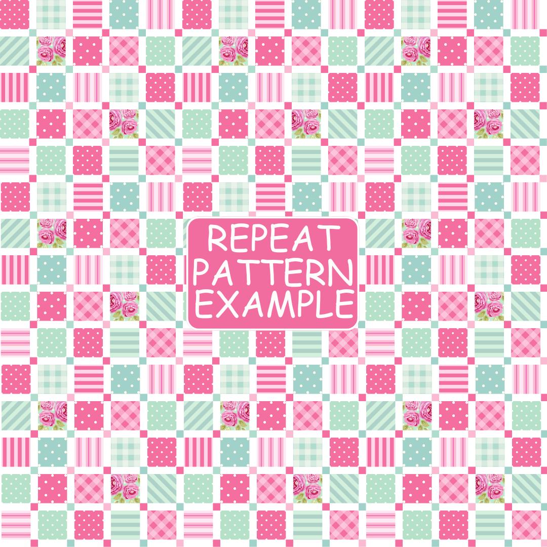 Pink Patchwork Pattern Pink Patchwork Seamless Pattern PNG JPG | Floral Quilt Digital Paper ...