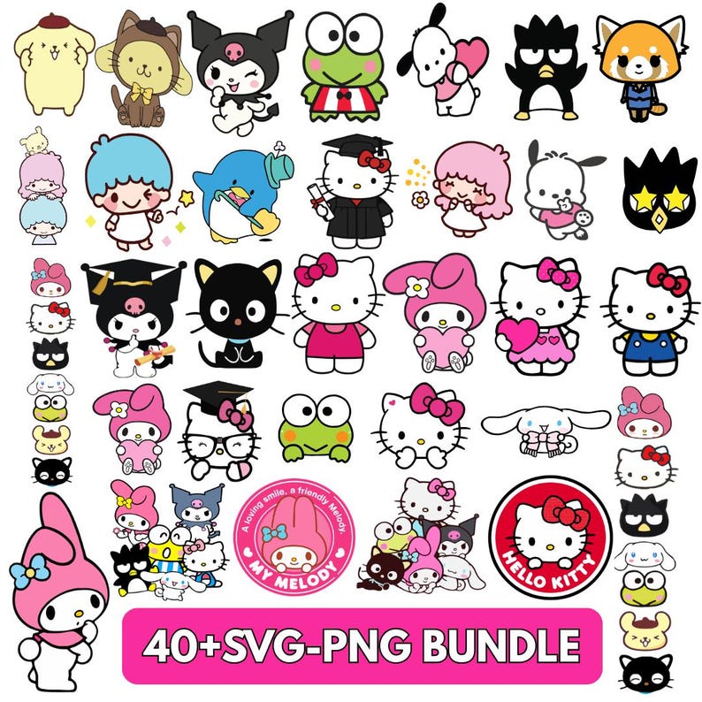 Kawaii Cat Clipart | Animal Friends PNG SVG Bundle (Digital Download image 1
