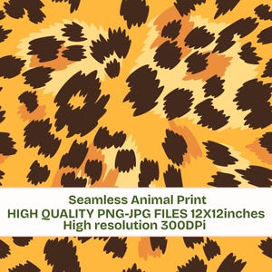 Padrão sem costura de leopardo, papel digital com estampa animal (JPG PNG)