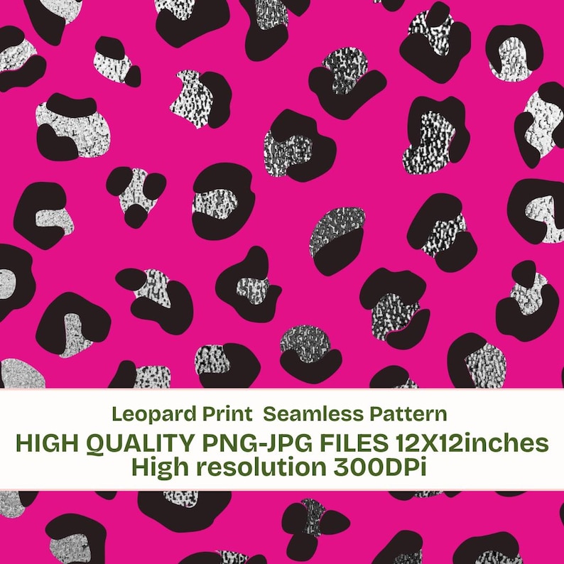 Leopard Seamless Pattern, Animal Print Digital Paper, Hot Pink Cheetah ...