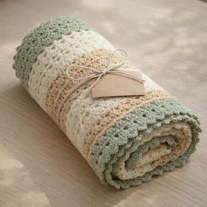 Patrón de crochet para manta de bebé sencilla (PDF) – Punto V cuadrado