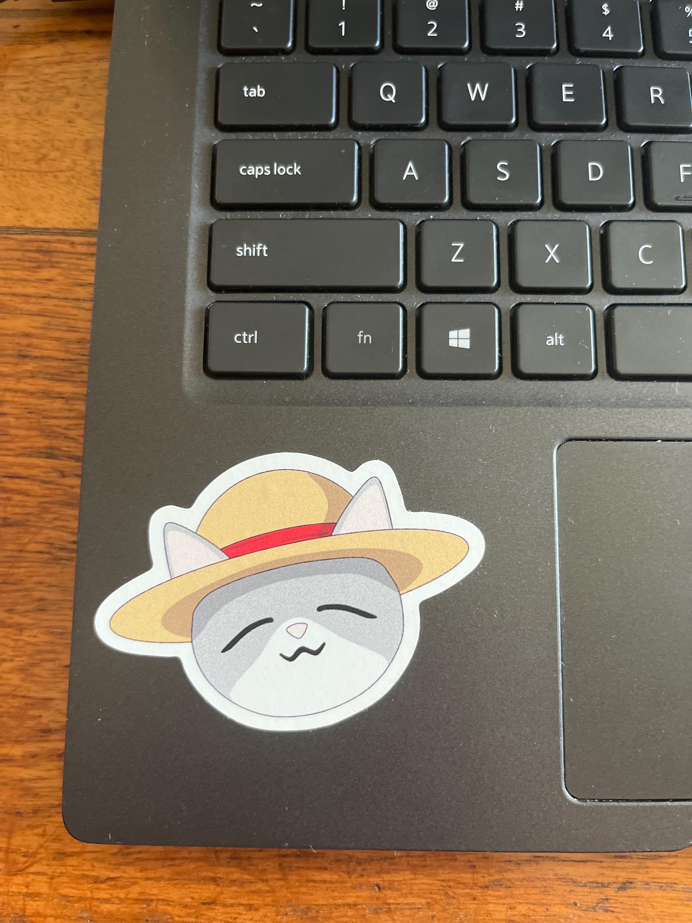 Kawaii Cat Straw Hat Vinyl Sticker - Etsy