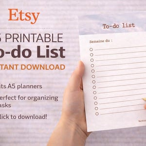 To Do List Printable A5, Minimalist Daily Planner, Productivity Planner, Task List Printable, Clean Planner Pages, Digital Download