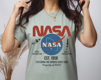 NASA T-Shirt Vintage Retro Space Logo Graphic Tee 2026 T-Shirt, Space Enthusiast Gift, NASA Mission Graphic Tee