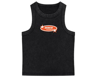 ディスコ風Y2Kヴィンテージウォッシュタンクトップ