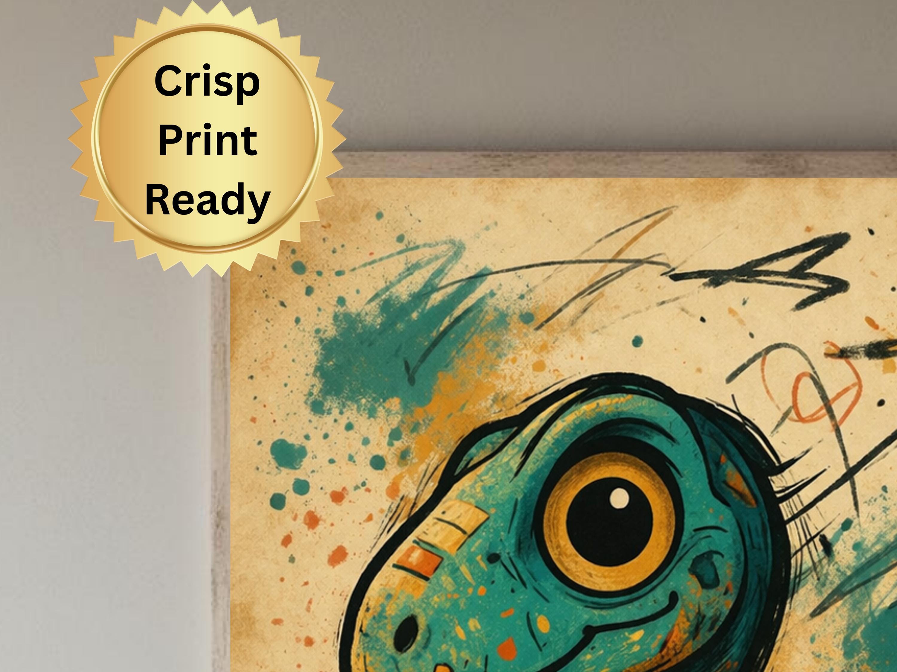 Graffiti Raptor Cute Raptor Dinosaur Wall Art – Cute Graffiti Baby Velociraptor Print | Kids ...