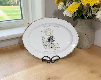 Vintage Holly Hobbie Platter With Gold Trim