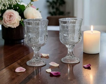 Vtg Anchor Hocking "Savannah Clear" Water Goblet