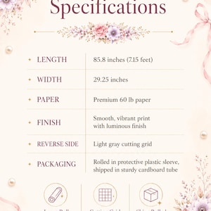 Papel de regalo Torre de Cuento de Hadas / Papel de regalo Princesa Acuarela Rosa (rollo de 2,18 m) imagen 7
