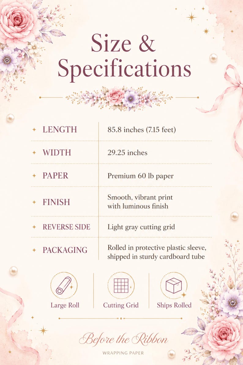 Papel de regalo Torre de Cuento de Hadas / Papel de regalo Princesa Acuarela Rosa (rollo de 2,18 m) imagen 7