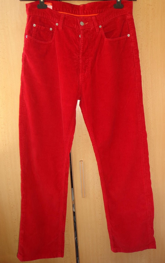 Façonnable, Vintage Faconnable red corduroy trousers pants model F38 size W34 L30