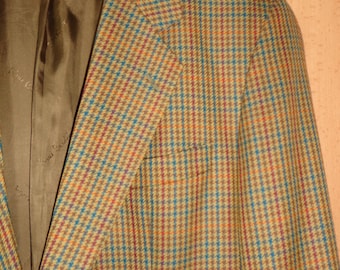 Veste blazer Pierre Cardin vintage à carreaux en tweed de laine pour hommes, taille IT 54 UK/US 44