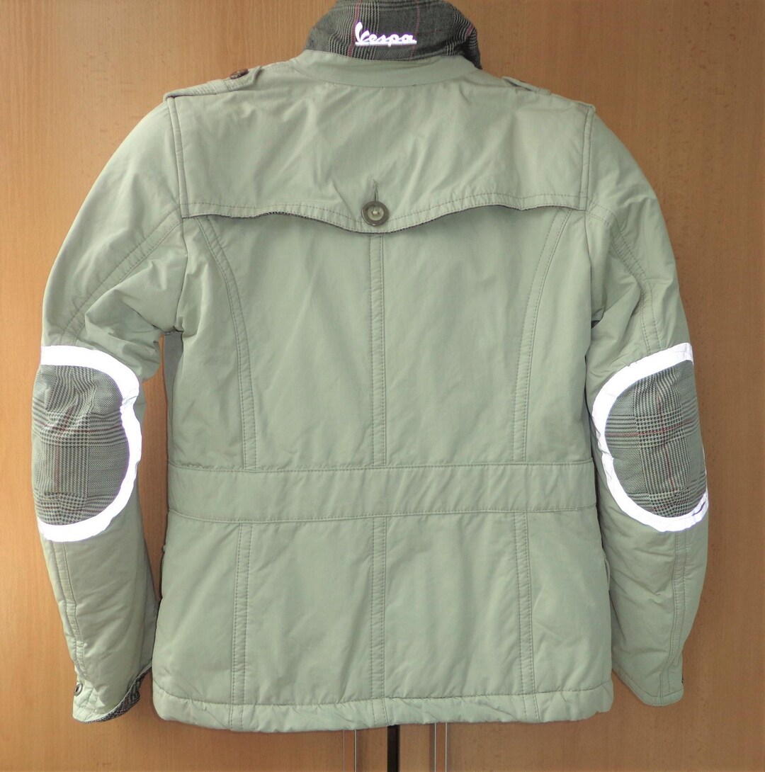 Piaggio Jacket Vintage Vespa Piaggio Magnet Fastening Light Grey Beige Biker Motor ...