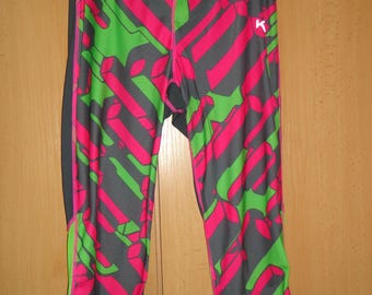 Kari Traa - Groene, roze en grijze crop legging maat L