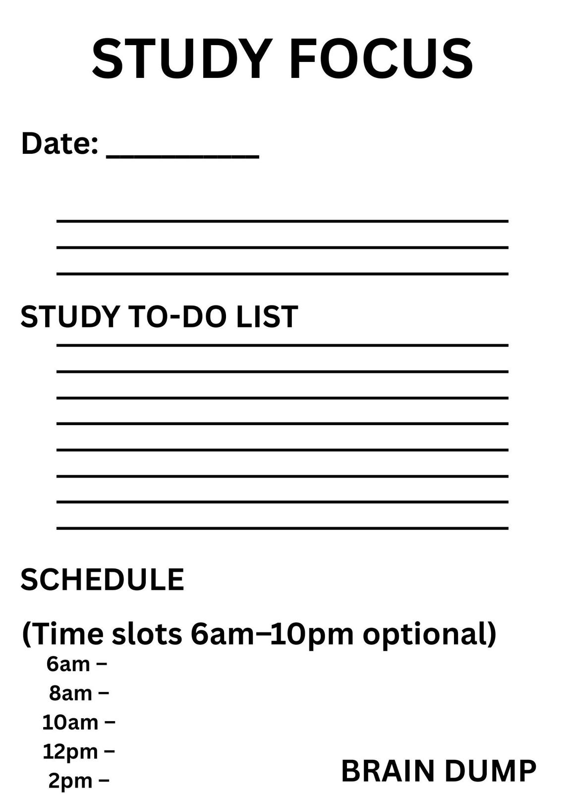 ADHD Study Planner Printable | Daily Student Focus Organizer PDF - Etsy ...