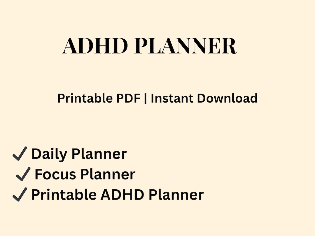 ADHD Planner 2026 | Minimal Focus, Daily & Monthly (digital Download A4 ...