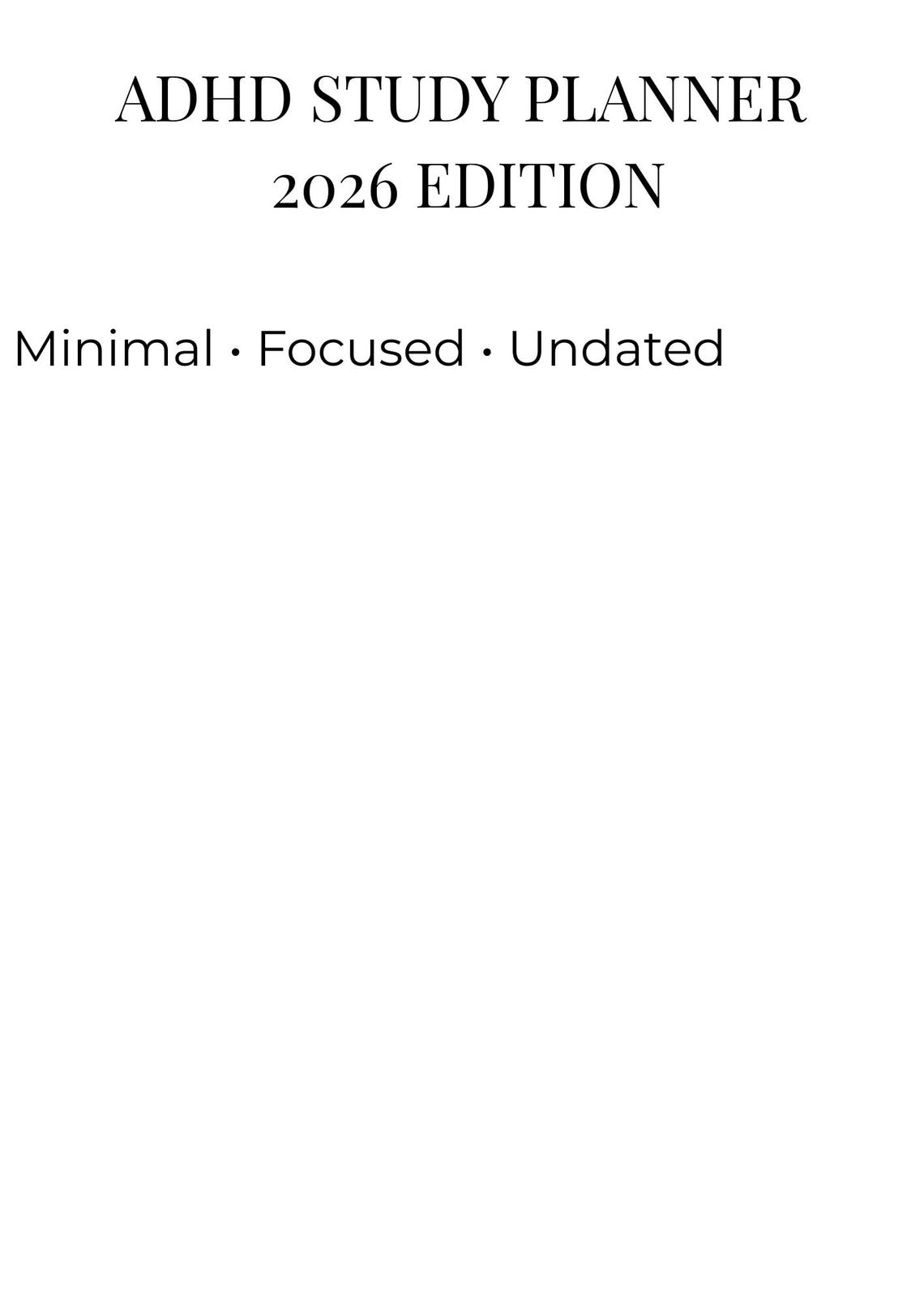 ADHD Study Planner Printable | Daily Student Focus Organizer PDF - Etsy ...