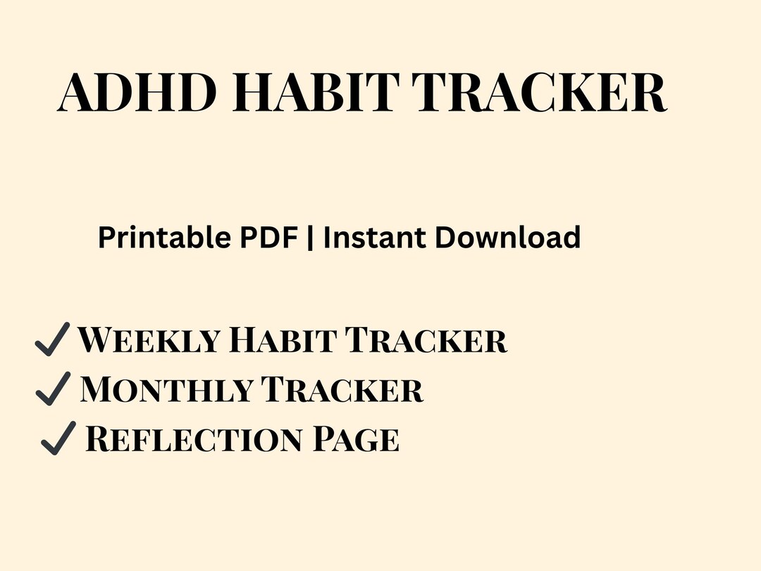 ADHD Habit Tracker | Minimalist Daily & Weekly Planner (digital ...