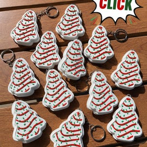 Christmas Tree Cake Fidget Clickers | Fish Extender Gift | Pixie Dust | Disney Cruise | Travel Toy | Keychain  Mouse
