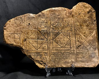 TABLETTE GEOMETRIE babylonienne ancienne réplique antique de 1750 av.