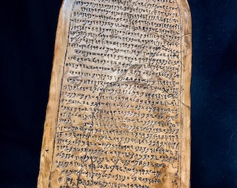 PIERRE MOABITE Réplique antique de l'artefact biblique paléo-hébreu 840 av.