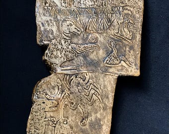 GOBEKLI TEPE Vautour Gravure sur pierre du pilier 43 réplique ancienne