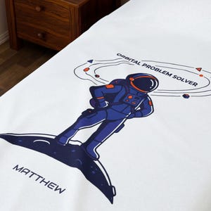 Orbital Problem Solver Plüsch Decke personalisierbar | Space Astronaut Mission Patch, Wissenschafts Nerd