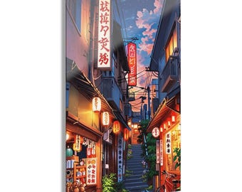 Nacht Markt Allee Poster | Japanische Straßenszene