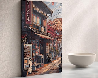Autumn Japanese Street Scene Acrylic Print | Wall Art