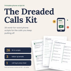 Printable Phone Scripts Kit, 26 Call Scripts for Bills, Insurance & Medical, PDF