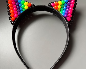 Regenboog Kandi hoofdband kattenoor