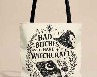 Whimsical Goth Tote Bag, Witchcraft Allegations Bookish Fantasy Reader Gift