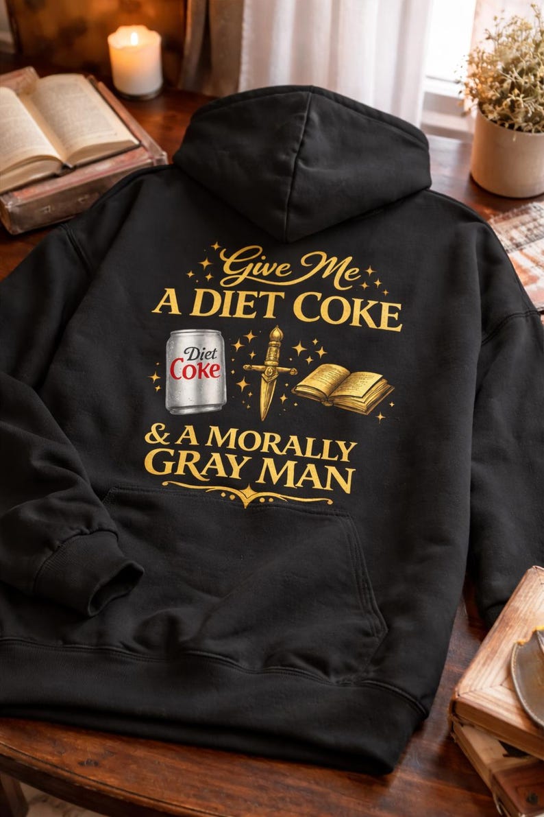 Morally Gray Man Hoodie, Diet Coke Reader BookTok Sweatshirt image 4