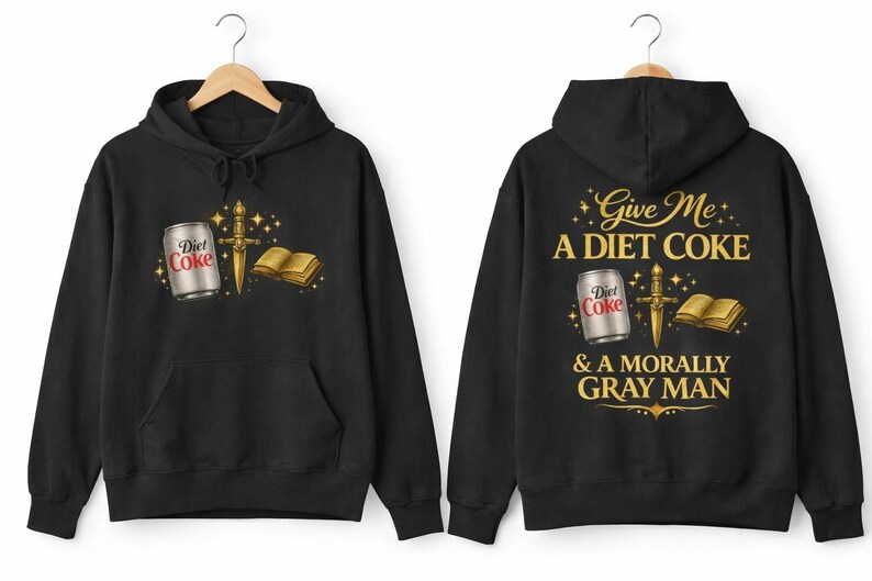 Morally Gray Man Hoodie, Diet Coke Reader BookTok Sweatshirt image 5