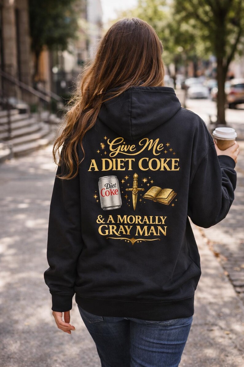 Morally Gray Man Hoodie, Diet Coke Reader BookTok Sweatshirt image 3
