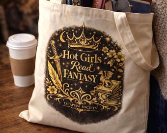 Hot Girls Read Fantasy Tote Bag, BookTok Lover Gift, Cotton Canvas Bookish Merch