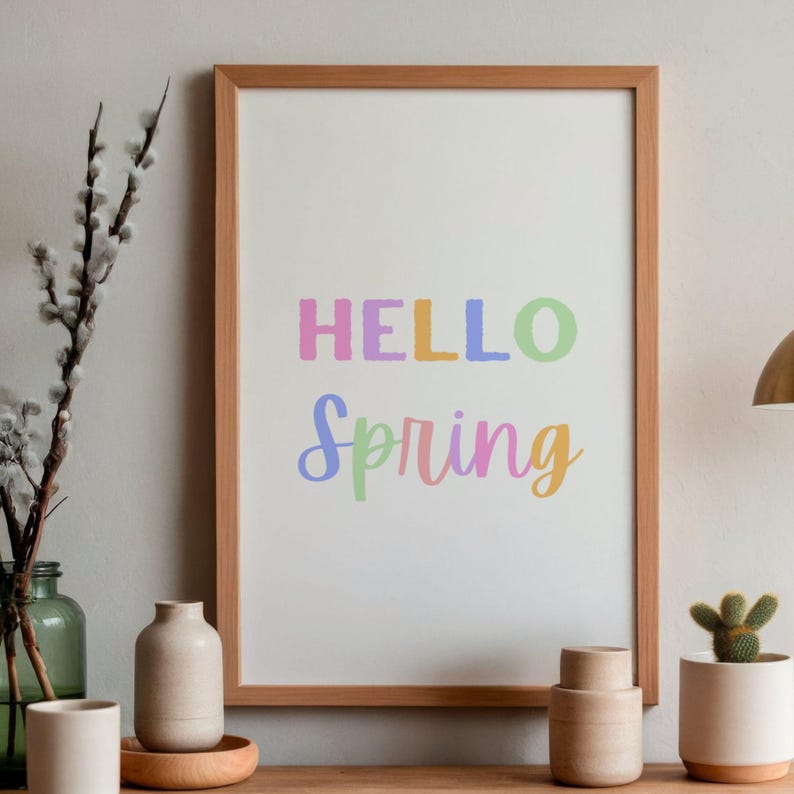 Hello Spring Poster Print, Easter Printable Art, Apartment Decor ...