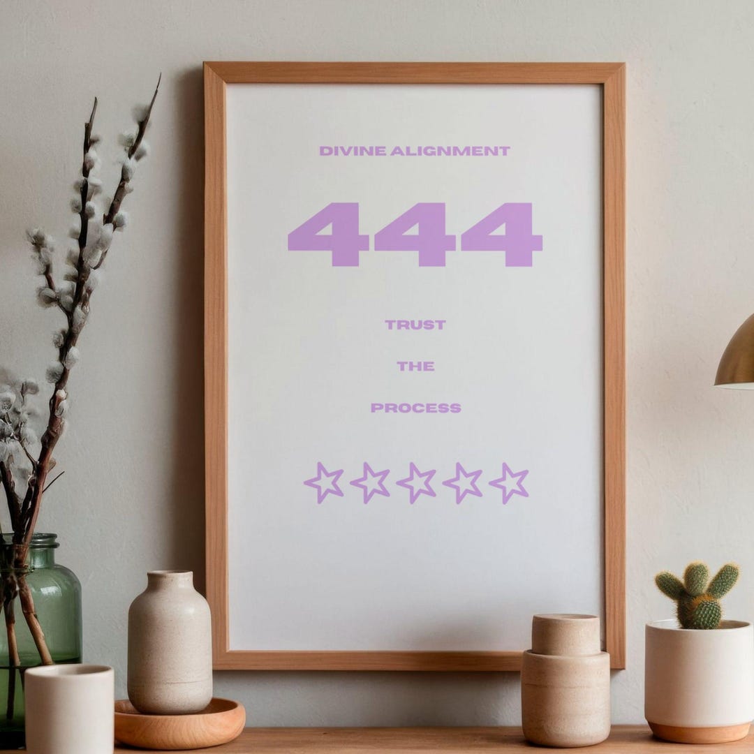 444 Angel Number Print, Affirmation Poster, Printable Wall Art ...