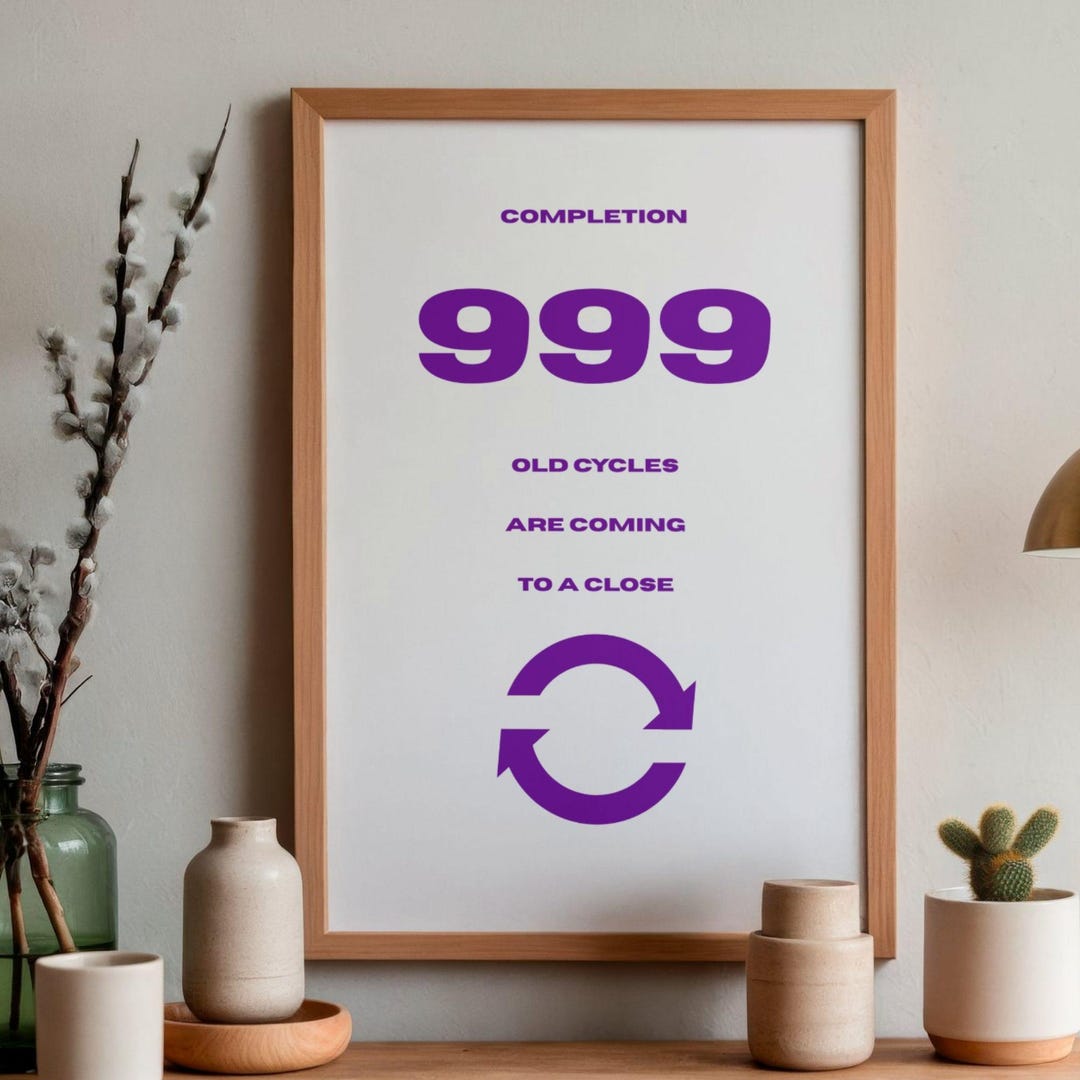 999 Angel Number Print, Affirmation Poster, Printable Wall Art ...