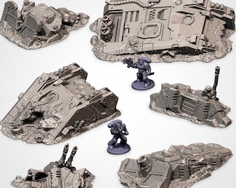 Destroyed Space Marine Tanks