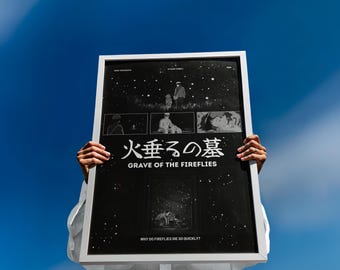 Plakat fanowski „Grobowiec Świetlików” – Studio Ghibli, wydruk filmu anime, dekoracja z japońskiego anime, prezent z filmu anime Isao Takahaty