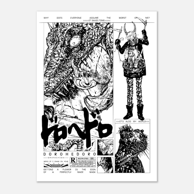 Dorohedoro Fan Art Print Poster – Japanese Manga Poster, Caiman and Nikaido Poster, Dark Fantasy Anime Wall Art image 10
