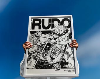 Gachiakuta Fanart Print Poster - Rudo Poster, Modern Shōnen Wall Art, Street Punk Manga Art Print