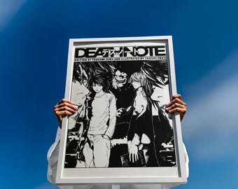 Poster Print Fanart Death Note Poster - Light Yagami & L Anime Wall Art, Dark Manga Wall Decor, Anime Manga Illustration Print