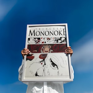 Plakat fanowski „Księżniczka Mononoke” – plakat Studio Ghibli, japoński plakat anime/manga autorstwa Hayao Miyazakiego, grafika ścienna Ghibli zdjęcie 1