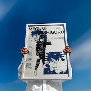 Póster/Impresión/Fanart de un aprendiz de hechicero de jujutsu, combate de hechicería, arte mural de invocación y energía maldita, decoración mural de manga de fantasía oscura