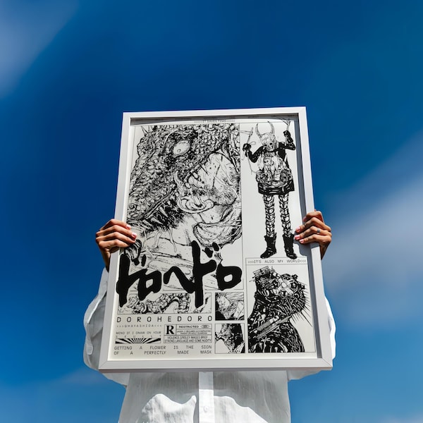 Dorohedoro Fan Art Print Poster – Japanse manga poster, Caiman en Nikaido poster, duistere fantasy anime muurdecoratie