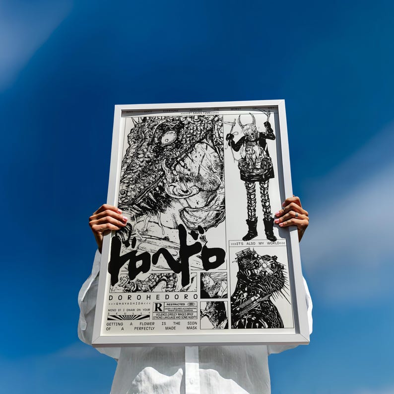 Dorohedoro Fan Art Print Poster – Japanese Manga Poster, Caiman and Nikaido Poster, Dark Fantasy Anime Wall Art image 1